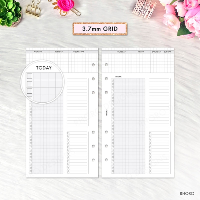 Dutch Door Weekly Grid Personal Ring / TN Planner Inserts Printable - Image 2