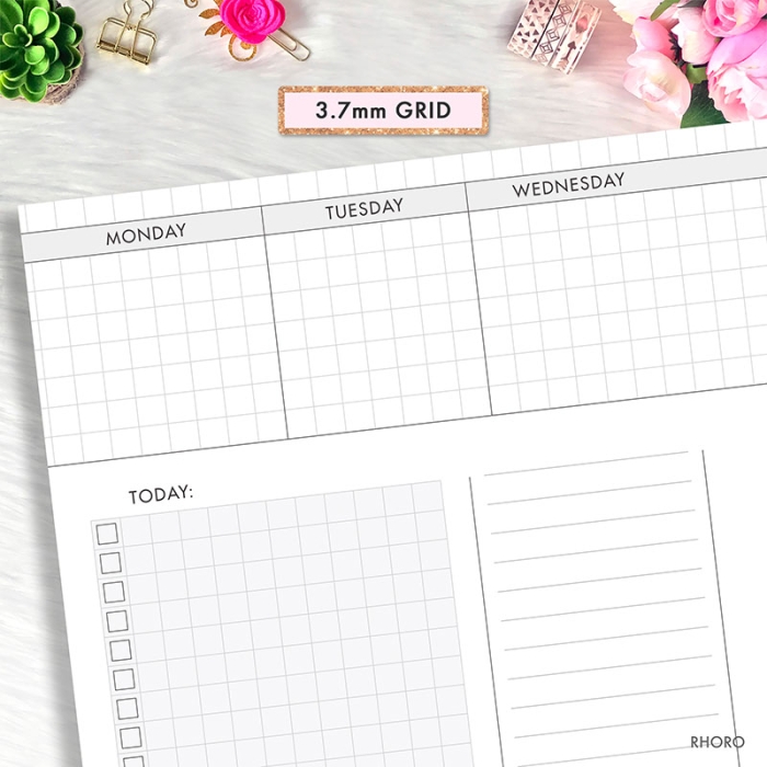 Dutch Door Weekly Grid Personal Ring / TN Planner Inserts Printable - Image 3