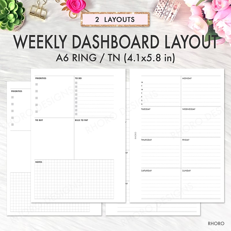 Printable Daily Planner A6 Size Printable Planner Inserts A6