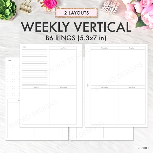 Paper &amp; Party Supplies Calendars &amp; Planners Paper Printable B6 Rings ...