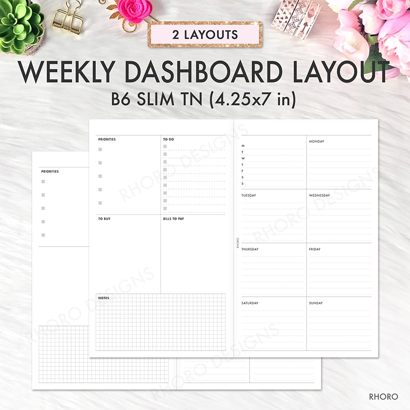 B6 Slim Printable Weekly Inserts B6 Slim Printable Inserts B6 Slim Inserts B6 Slim Printable B6 Slim Weekly Inserts Travelers Notebook