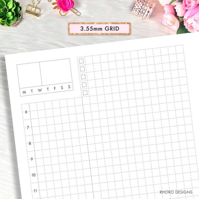 Hobonichi Grid Daily Personal Ring / TN Planner Inserts Printable - Image 2