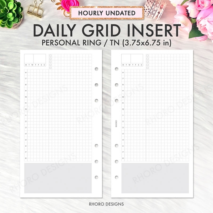 Hobonichi Grid Daily Personal Ring / TN Planner Inserts Printable - Image 3