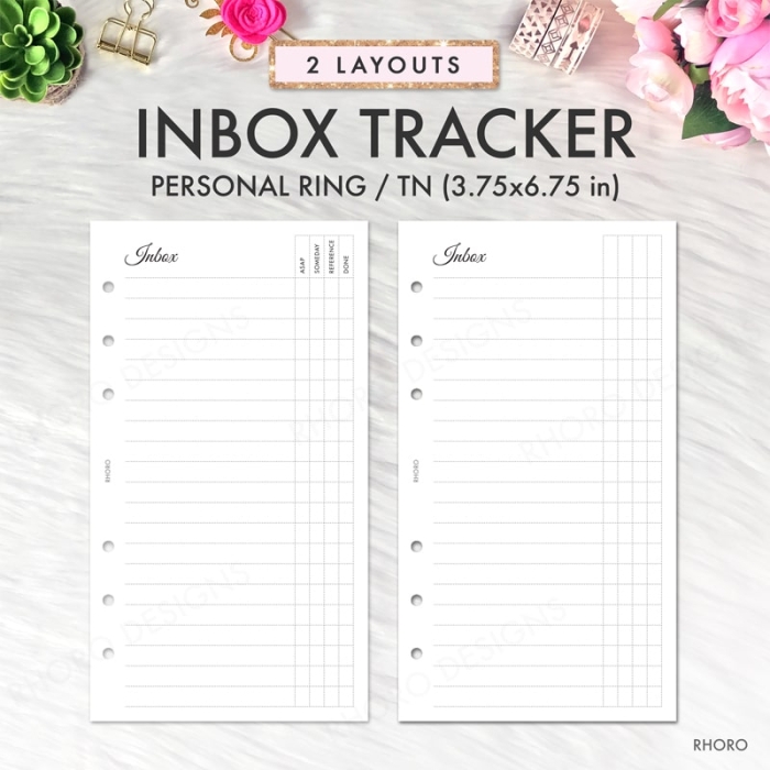 Inbox Tracker Personal Ring / TN Planner Inserts Printable