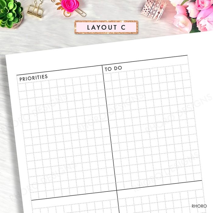 Weekly WO2P Personal Ring / TN Planner Inserts Printable - Image 2