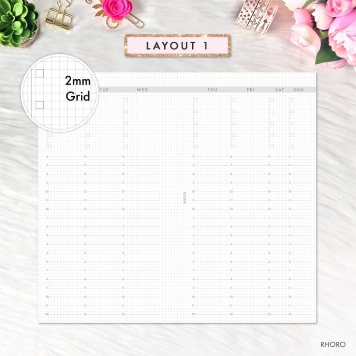 Weekly Vertical on 2 Pages WO2P Personal Ring / TN Planner Inserts Printable - Image 3