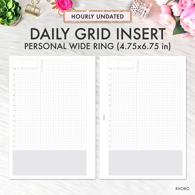 Personal Wide Inserts, Personal Wide Planner Printable Inserts, Weekly