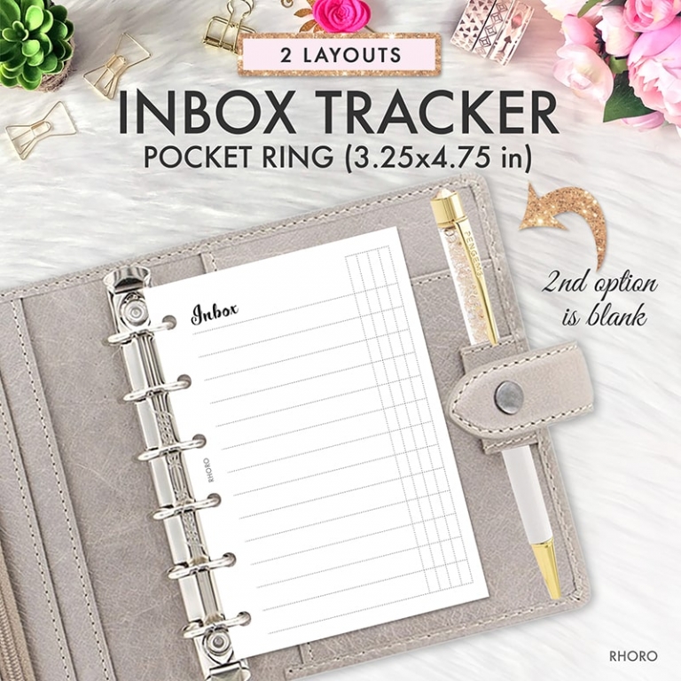 POCKET PLANNER INSERTS Printable, Inbox Tracker, Inbox System, Pocket