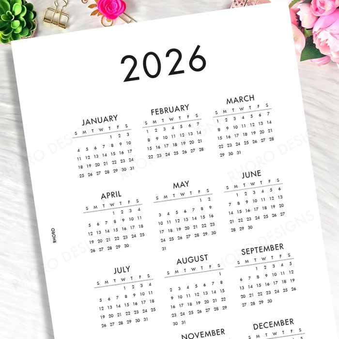 Calendar 2025 2026 A5 Planner Inserts Printable Refills PDF Template - Image 4