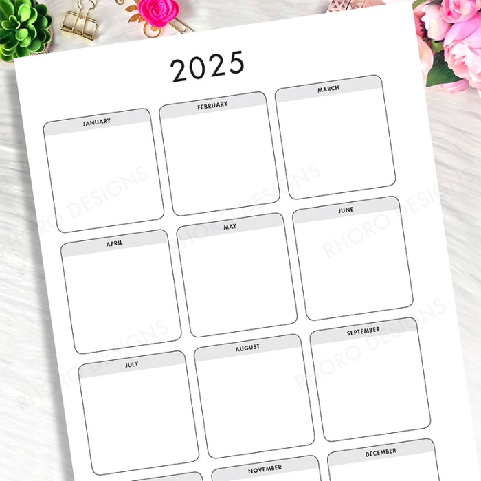 Calendar 2025 2026 A5 Planner Inserts Printable Refills PDF Template - Image 3