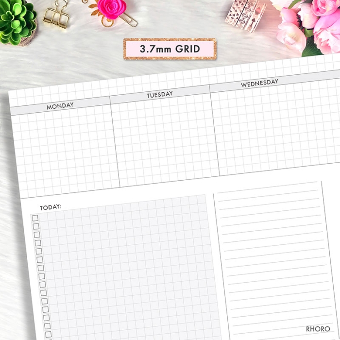 Dutch Door Weekly Grid A5 Planner Inserts Printable Refills PDF Template - Image 3