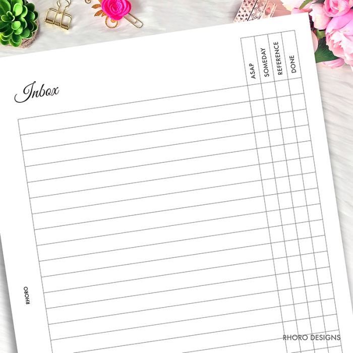 Inbox Tracker A5 Planner Inserts Printable Refills PDF Template - Image 2