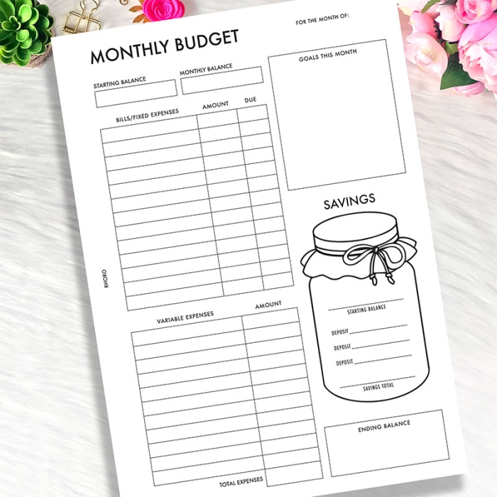 Monthly Budget Finance A5 Planner Inserts Printable Refills PDF Template - Image 2