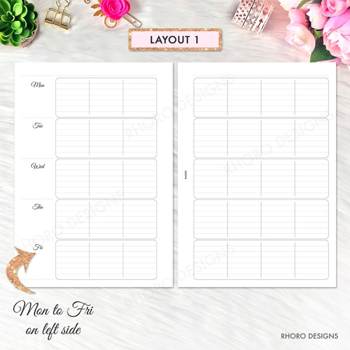 Teacher Weekly Vertical Undated A5 Planner Inserts Printable Refills PDF Template - Image 2