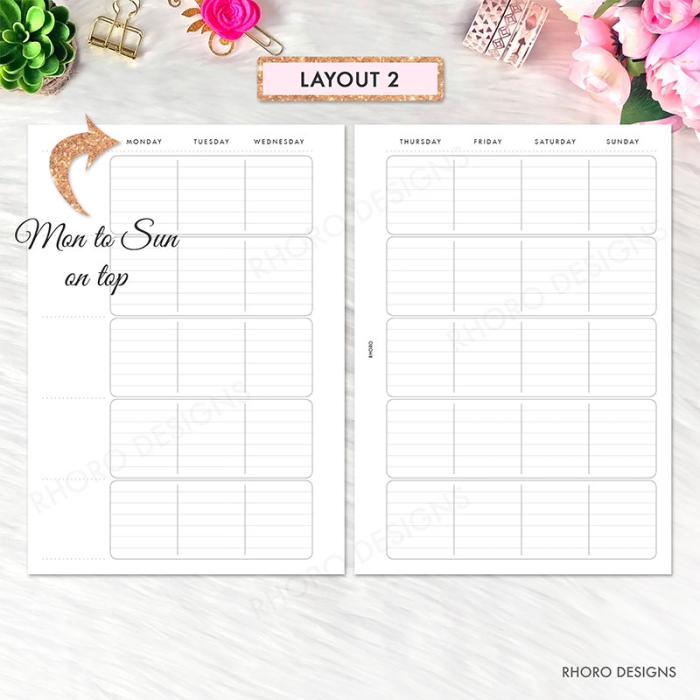 Teacher Weekly Vertical Undated A5 Planner Inserts Printable Refills PDF Template - Image 3