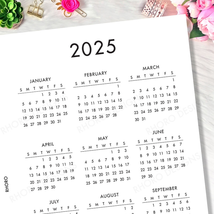 A6 2024 2025 Calendar Ring Planner Inserts Printable | A6 TN - Image 5