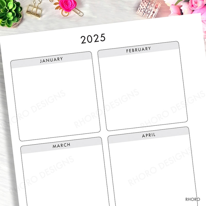 A6 2024 2025 Calendar Ring Planner Inserts Printable | A6 TN - Image 6