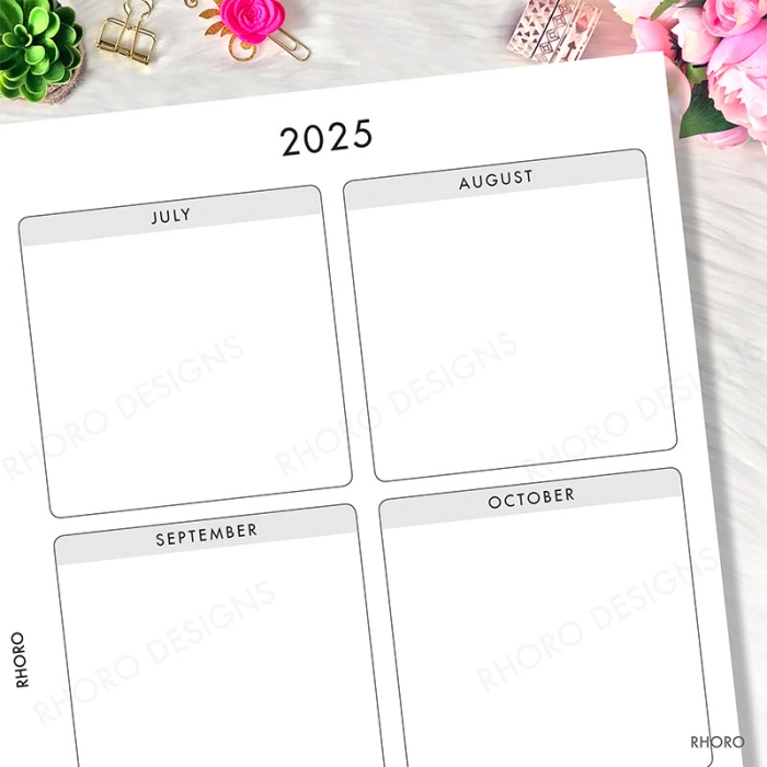 A6 2024 2025 Calendar Ring Planner Inserts Printable | A6 TN - Image 7