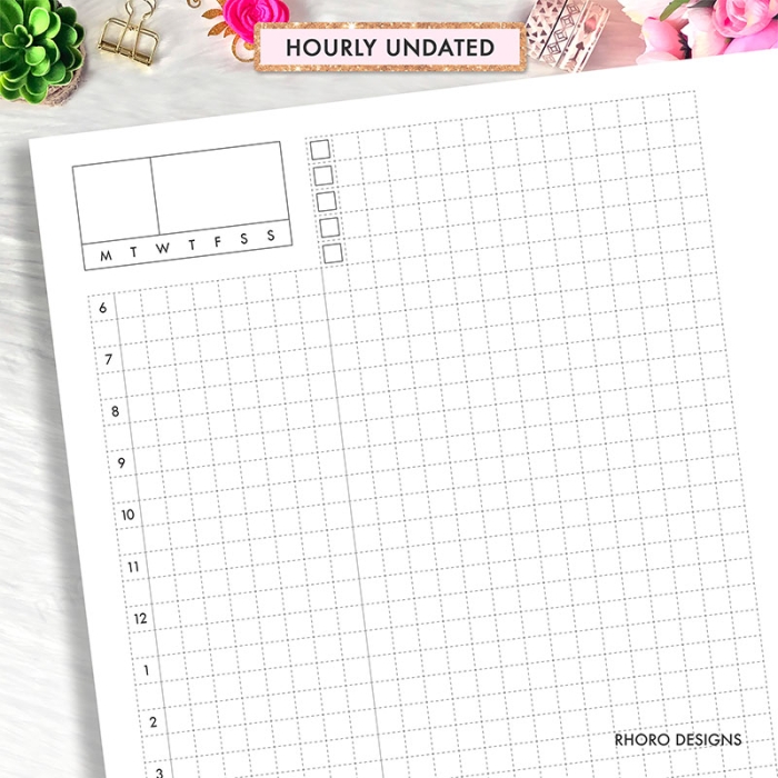 A6 Daily Grid Hobonichi Style DO1P Ring Planner Inserts Printable | A6 TN - Image 2