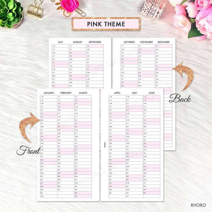Year At A Glance 2024 2025 Personal Ring / TN Planner Inserts Printable - Image 4